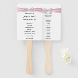 Éventail Pink Diamond Infinity Wedding Programme Fans
