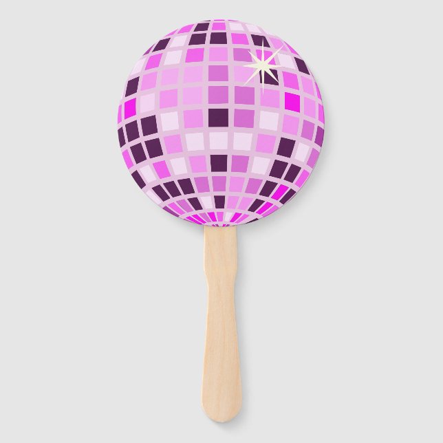 Éventail Pink Lilac Purple Rétro Moderne Disco Ball (Devant)