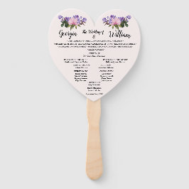Éventail Pink Magnolia Lavender Floral Mariage Menu Ventila