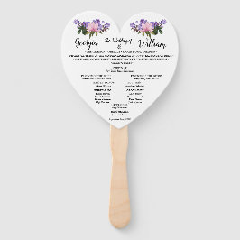 Éventail Pink Magnolia Lavender Floral Mariage Menu Ventila