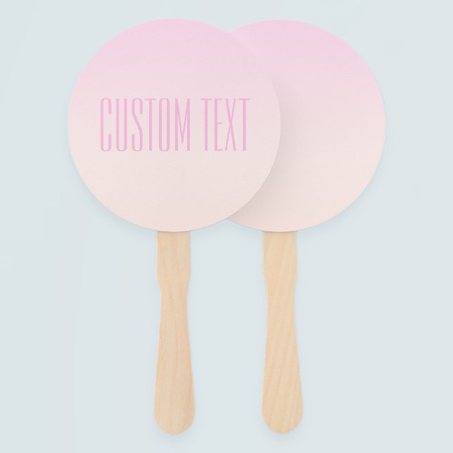 Éventail Pink to Peach Sunset Ombre avec texte personnalisa (Créateur téléchargé)