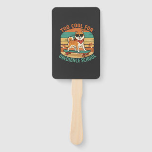 Éventail Planche à roulettes pour chien trop cool pour l'éc