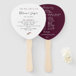 Éventail Plum Purple Floral Wedding Programme Ventilateurs