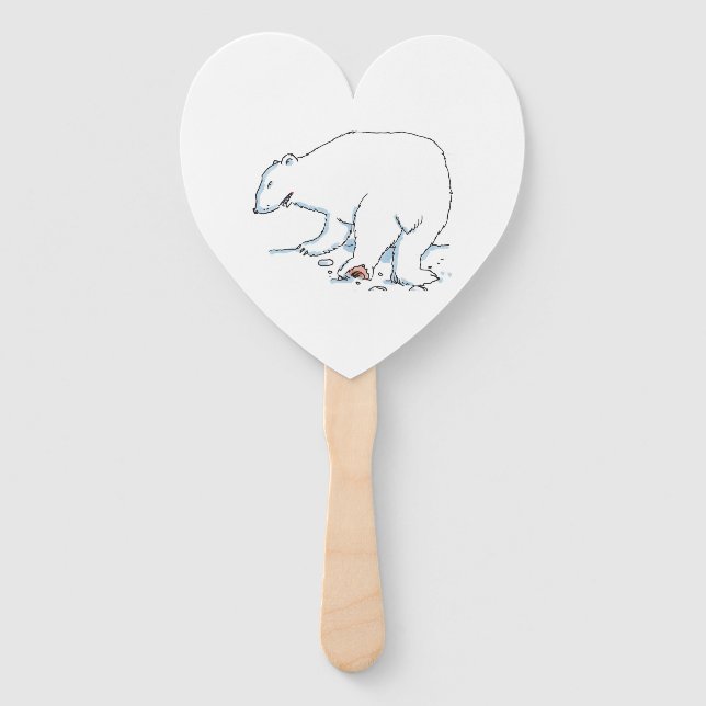 Éventail Polar Bear heart hand fans (Devant)
