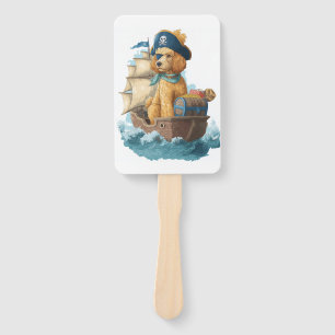 Éventail Poodle Pirate � Drôle de chien de mer