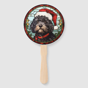 Éventail Portugais de l'eau Chien en verre tendu Noël