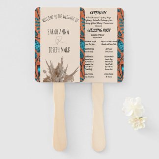 ÉVENTAIL PROGRAMME AFRICAIN DE MARIAGE IMPRIMÉ VENTILATEUR 