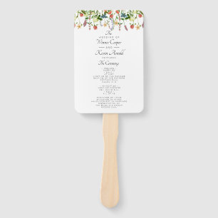 Éventail Programme Botanique de Mariage Floral Ventilateur 