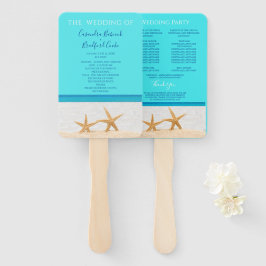 Éventail Programme de cérémonie de mariage à la plage en év