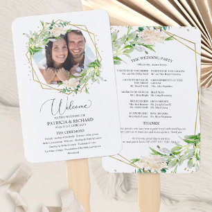 Éventail Programme de cérémonie de mariage de bienvenue Élé
