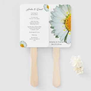 Éventail Programme de cérémonie de mariage estival rustique