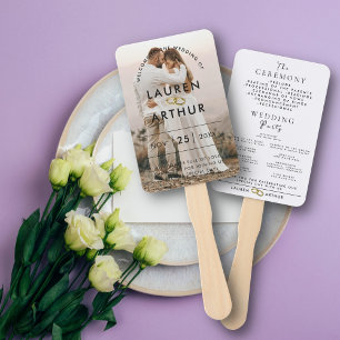 Éventail Programme de cérémonie de mariage photo minimalist