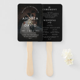 Éventail Programme de cérémonie de photo décolorée foncée A