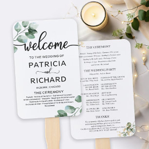 Éventail Programme de cérémonie des Mariages de verdure