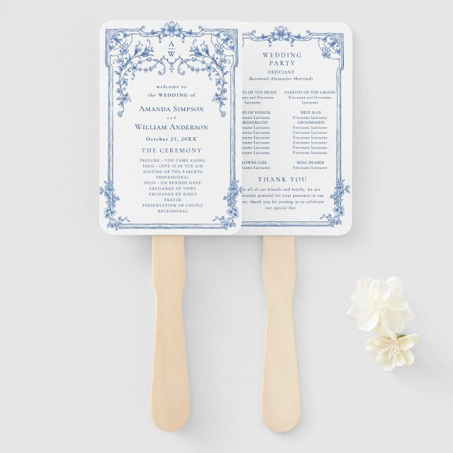Éventail Programme de cérémonie des Mariages ornés du Victo (Devant et derrière)