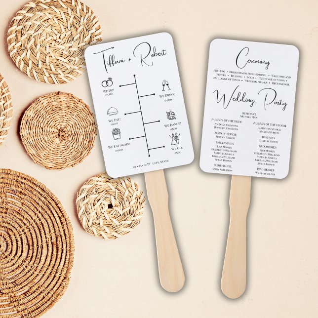 Éventail Programme de Cérémonie Mariage de Calligraphie mod (Créateur téléchargé)