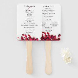 Éventail Programme de cérémonie Mariage des pétales de Rose