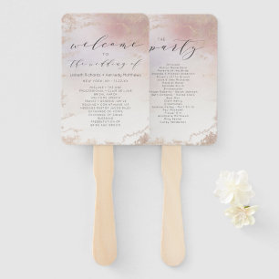 Éventail Programme de cérémonie Mariage Ombre Blush Pink Fr