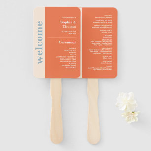 Éventail Programme de mariage à typographie moderne et auda