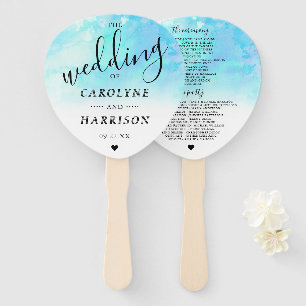 Éventail Programme de mariage avec l'aquarelle Ombre Ventil