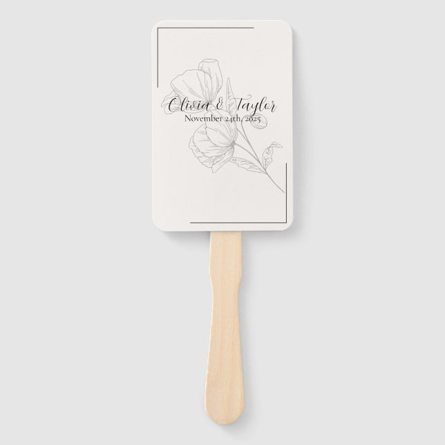 Éventail Programme de mariage Beige Elegance (Devant)
