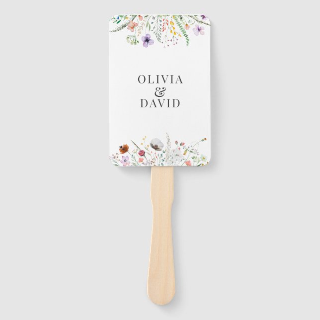 Éventail Programme de mariage Boho Wildflower Meadow (Devant)