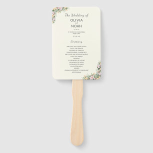 Éventail Programme de mariage botanique
