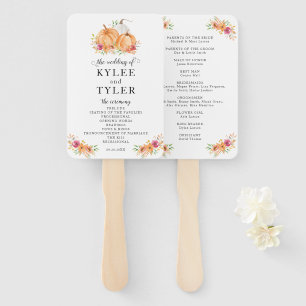 Éventail Programme de mariage Citrouille d'automne Ventilat