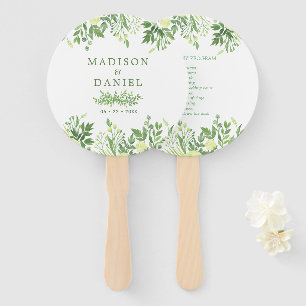 Éventail Programme de mariage de jardin floral de verdure à