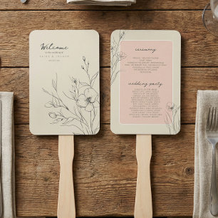 Éventail Programme de mariage de jardin lavé par le soleil