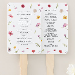Éventail Programme de mariage des fleurs sauvages