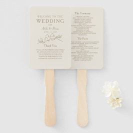 Éventail Programme de mariage d'or