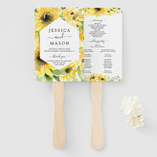 Éventail Programme de mariage du jardin de tournesol