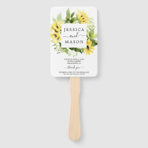 Éventail Programme de mariage du jardin de tournesol