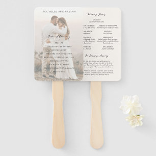 Éventail Programme de mariage élégant à la crème simple