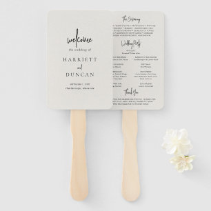 Éventail Programme de Mariage Élégant et Intemporel Beige N