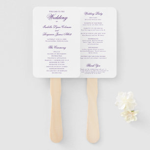Éventail Programme de mariage élégant et traditionnel viole