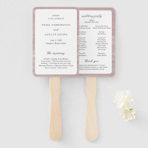 Éventail Programme de mariage élégant rose chic côtier