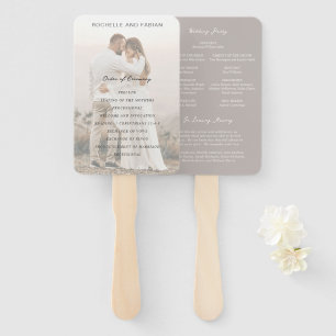 Éventail Programme de mariage élégant Simple Taupe