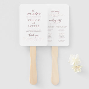 Éventail Programme de mariage en or Rose rustique Ventilate