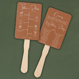 Éventail Programme de mariage en terracota couleur modifiab