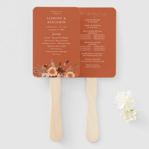 Éventail Programme de mariage Fleurs de Terre Rustique & Ch