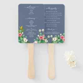 Éventail Programme de mariage Fleurs sauvages Pervenche Ble