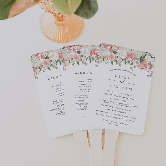 Éventail Programme de mariage floral de mi-été (Créateur téléchargé)
