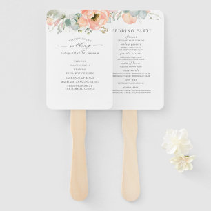 Éventail Programme de mariage floral de pêche