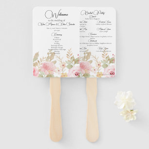 Éventail Programme de mariage floral élégant personnalisé