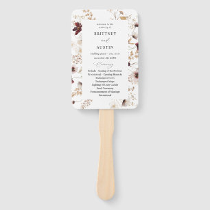 Éventail Programme de mariage floral Fleur sauvage d'automn