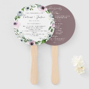 Éventail Programme de mariage floral Mauve Ventilateurs à l
