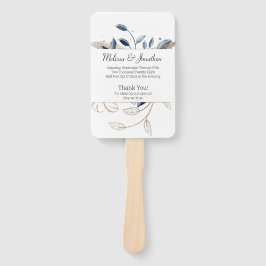 Éventail Programme de mariage floral moderne élégant bleu o