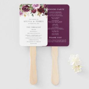 Éventail Programme de mariage floral pourpre Elegant Plum